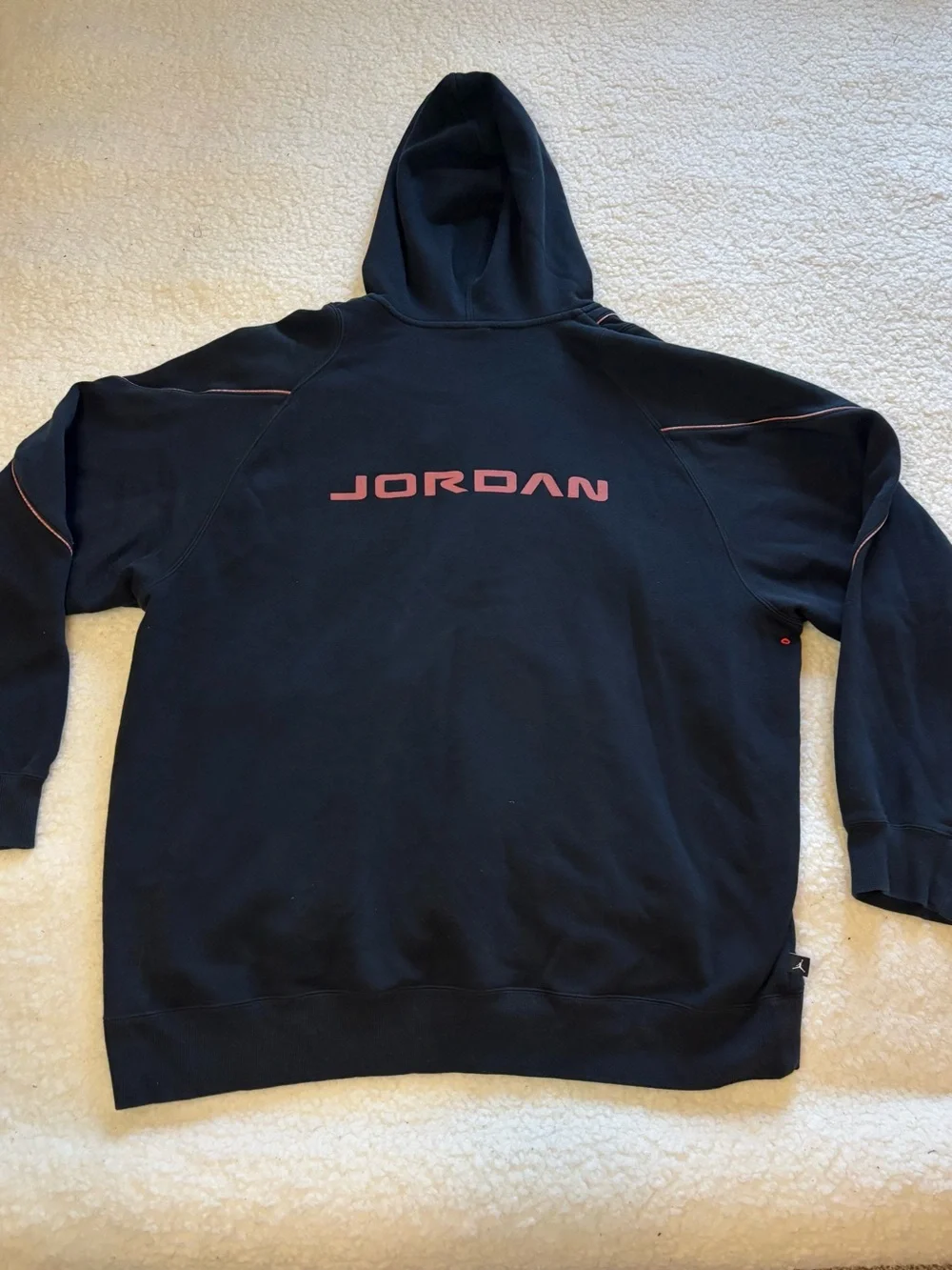 Air Jordan Retro Men Vintage Black Red Full Zip Hoodie